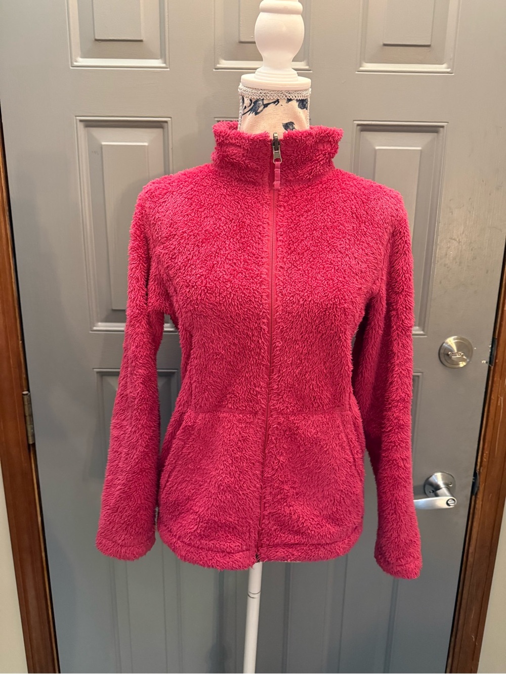 (LL Bean) -Women's Cozy Full-Zip Fleece Jacket - Hot Pink -small